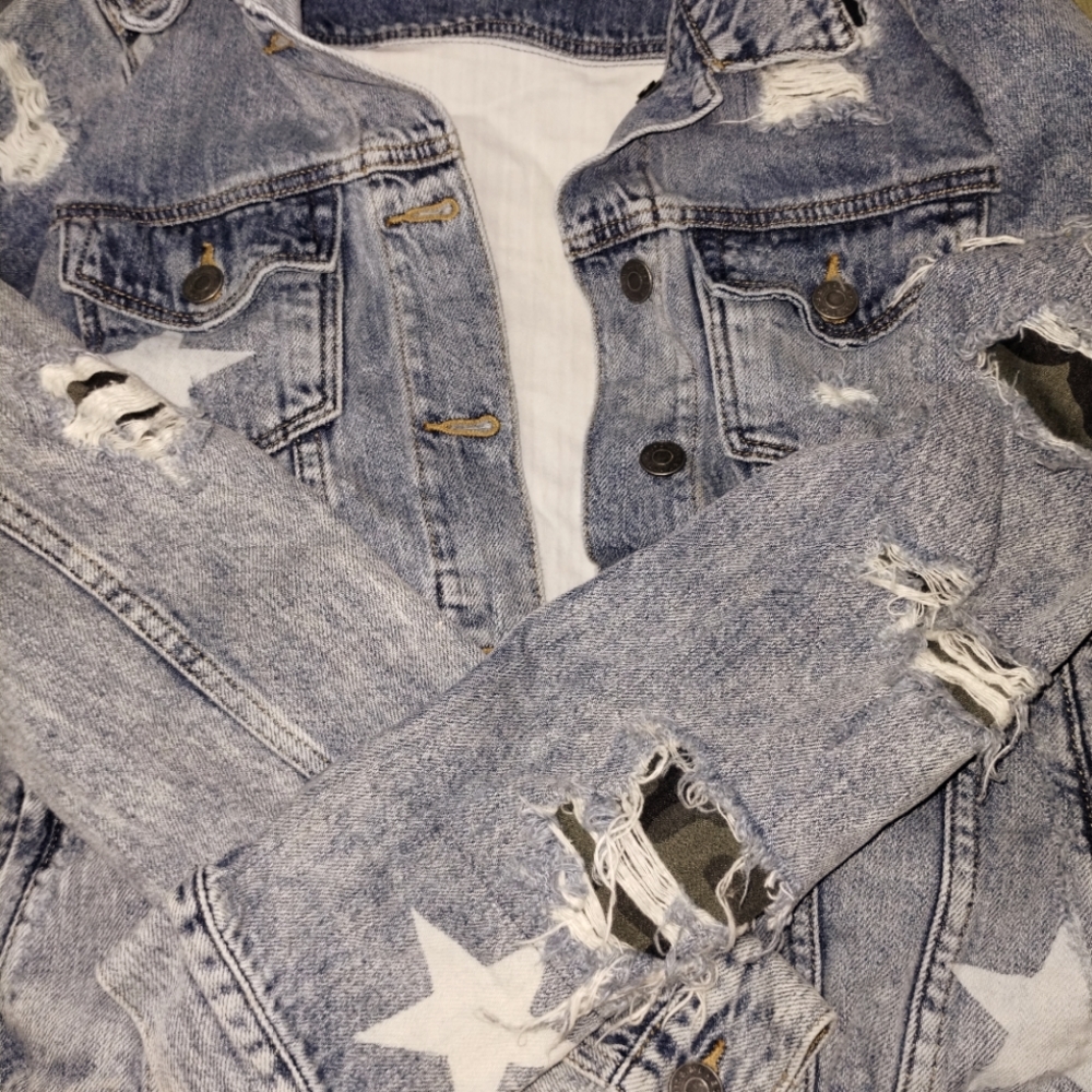 Miss me Jean Jacket stars and camo